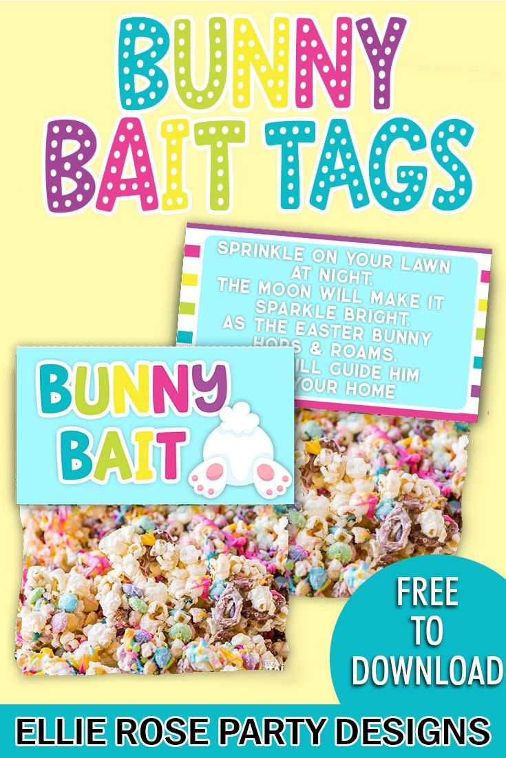 Free Easter Bunny Bait Tags - Ellierosepartydesigns inside Free Printable Bunny Bait Tags
