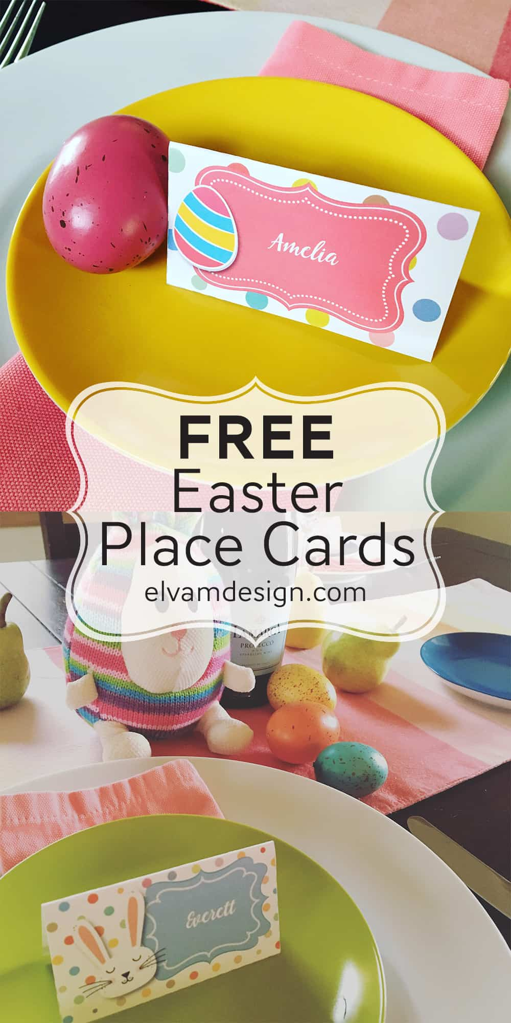 Free Easter Place Card (Or Food Tents) - Elva M Design Studio intended for Free Printable Easter Place Cards