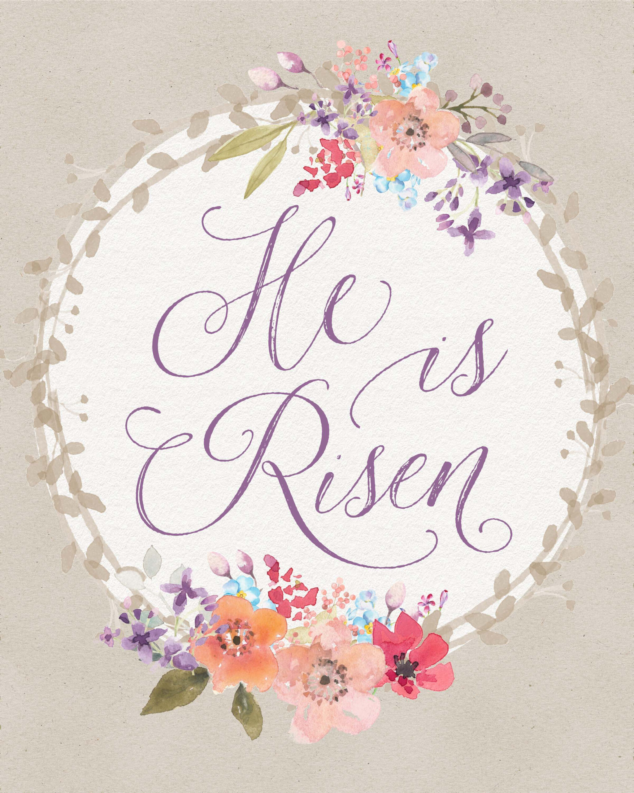 Free Easter Printable From Www.teepeegirl! &amp;quot;He Is Risen&amp;quot; pertaining to He Is Risen Printable Free