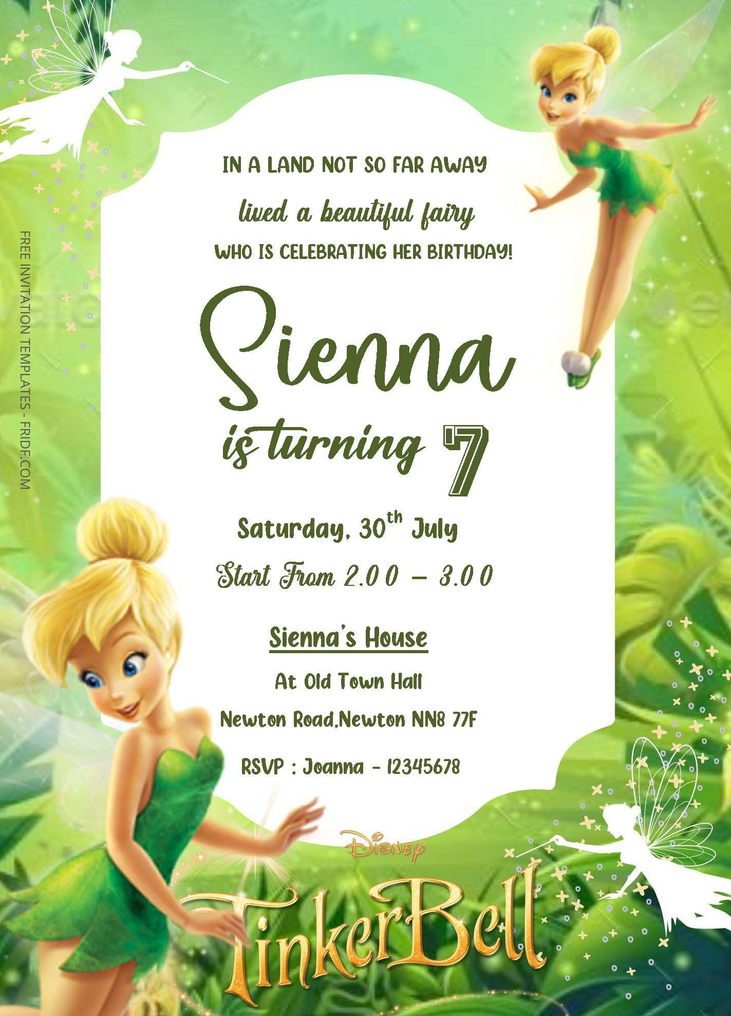 Free Editable Word – Tinkerbell Birthday Invitation Templates with Free Printable Tinkerbell Invitation Template