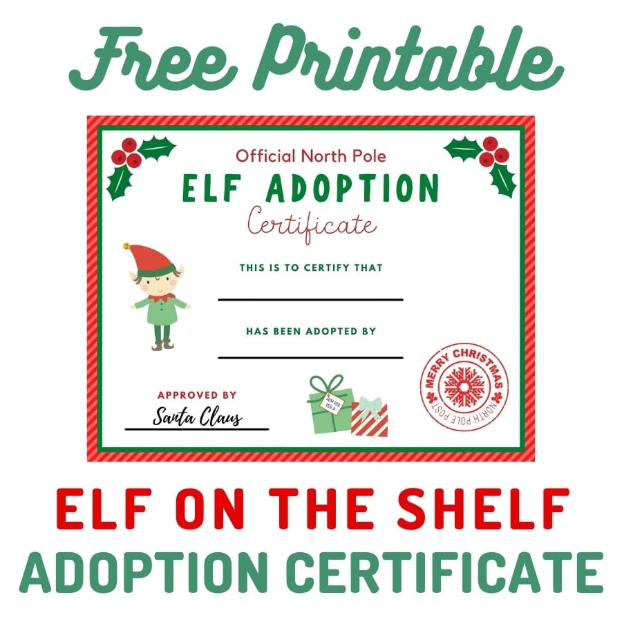 Free Elf Adoption Certificate For Your Elf On The Shelf - Make within Elf On The Shelf Adoption Certificate Printable Free