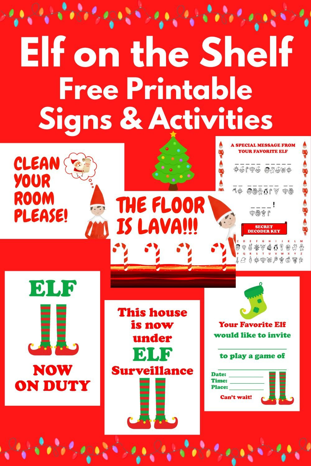 Free Elf On The Shelf Printables (Fun Activities And Signs with Elf On The Shelf Clean Your Room Printable