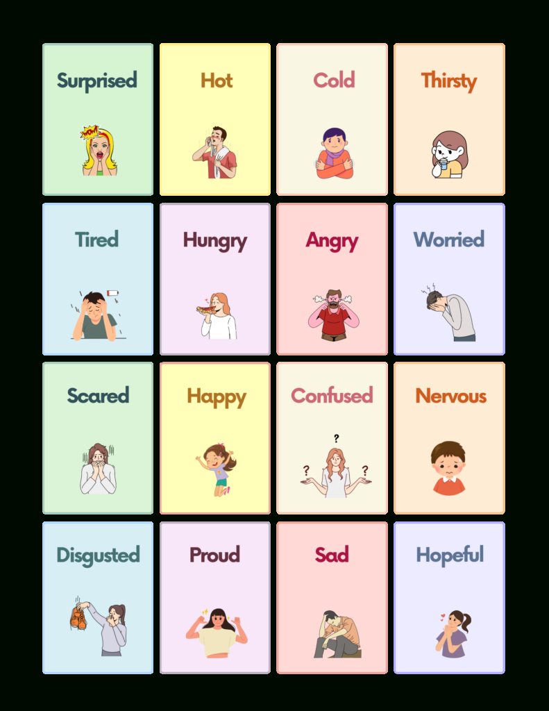 Free Emotions Flashcards For Autism And Speech Therapy | Autistichub regarding Emotions Flashcards Free Printable