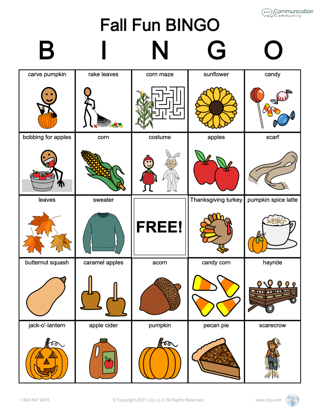 Free Fall Bingo Activity inside Free Printable Fall Fall Bingo Cards