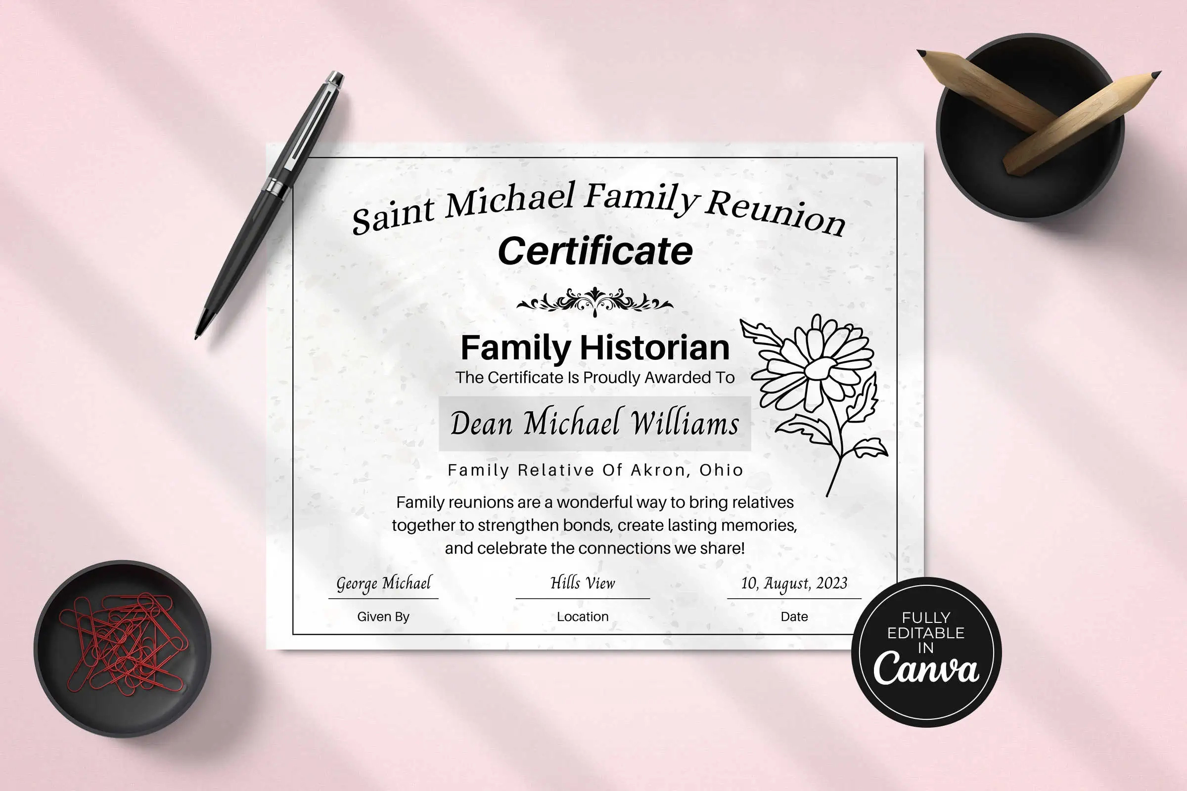 Free Family Reunion Awards Canva Certificate | Snapybiz inside Family Reunion Certificates Free Printable