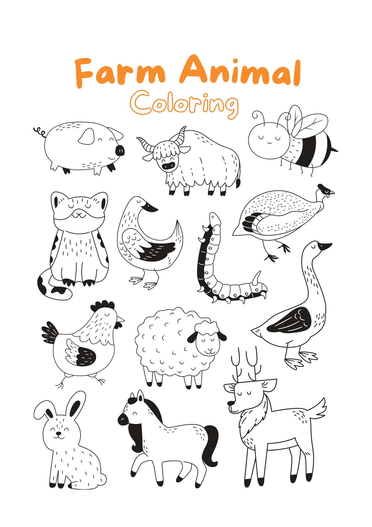 Free Farm Animal Coloring Pages throughout Free Printable Farm Animals