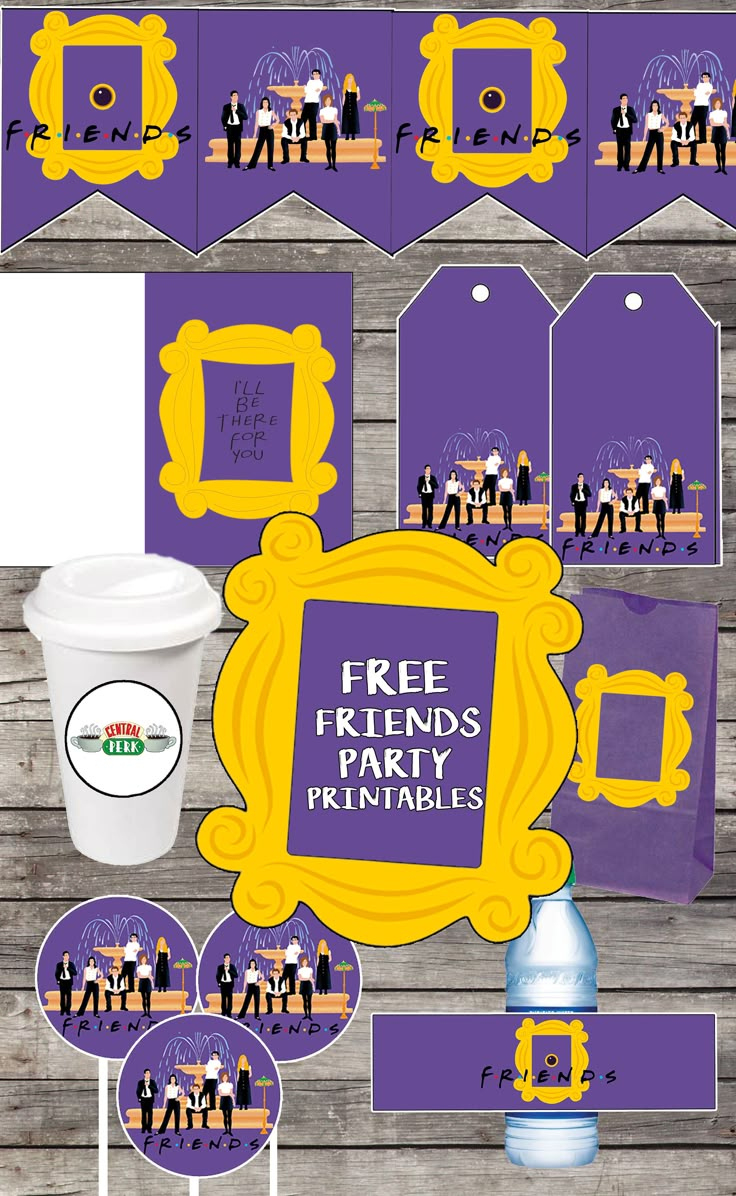Free Friends Birthday Party Printable Files | Banner | Cupcake intended for Friends Themed Party Free Printables