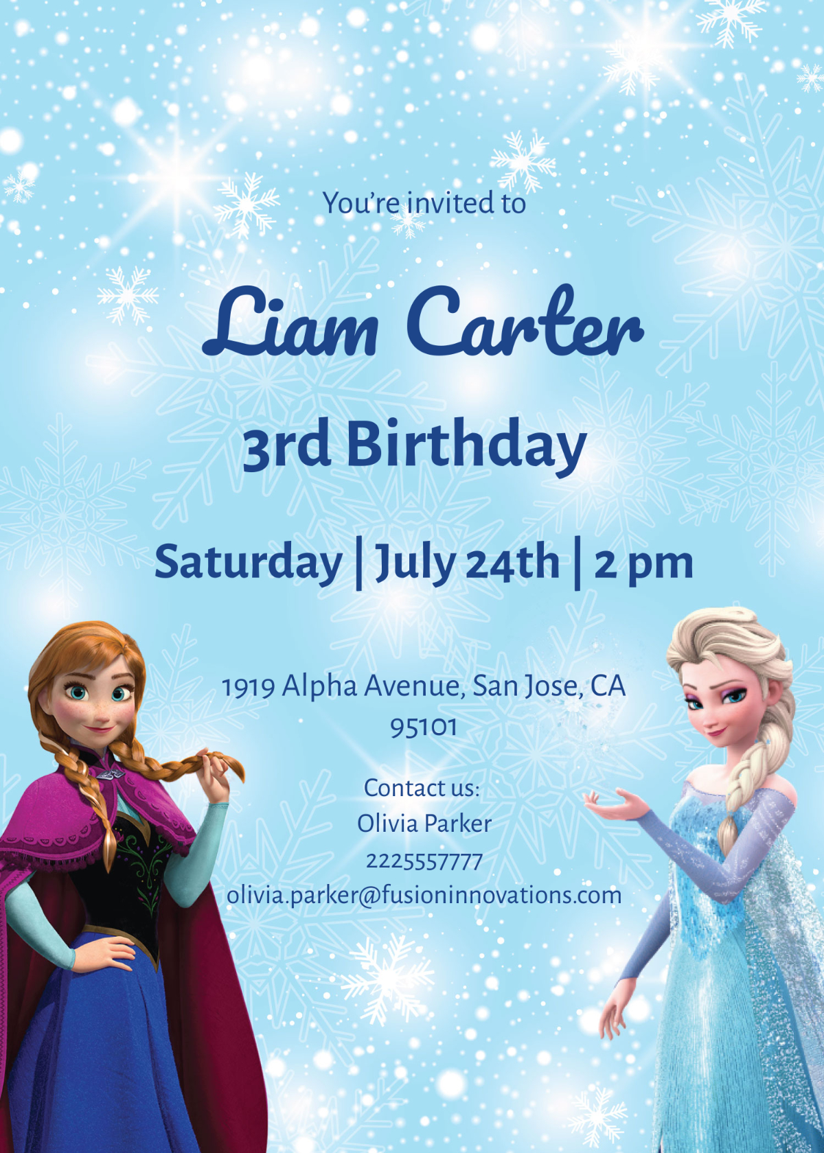 Free Frozen Elsa Birthday Invitation Template To Edit Online with Free Frozen Birthday Invitation Printables