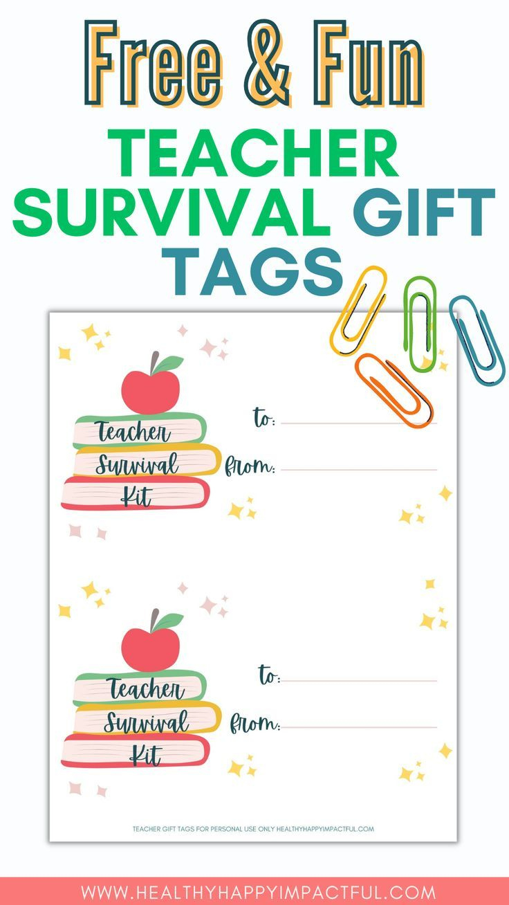 Free &amp;amp; Fun Teacher Survival Kit Gift Tags + Gift Ideas within Free Printable Teacher Survival Kit Label Printable