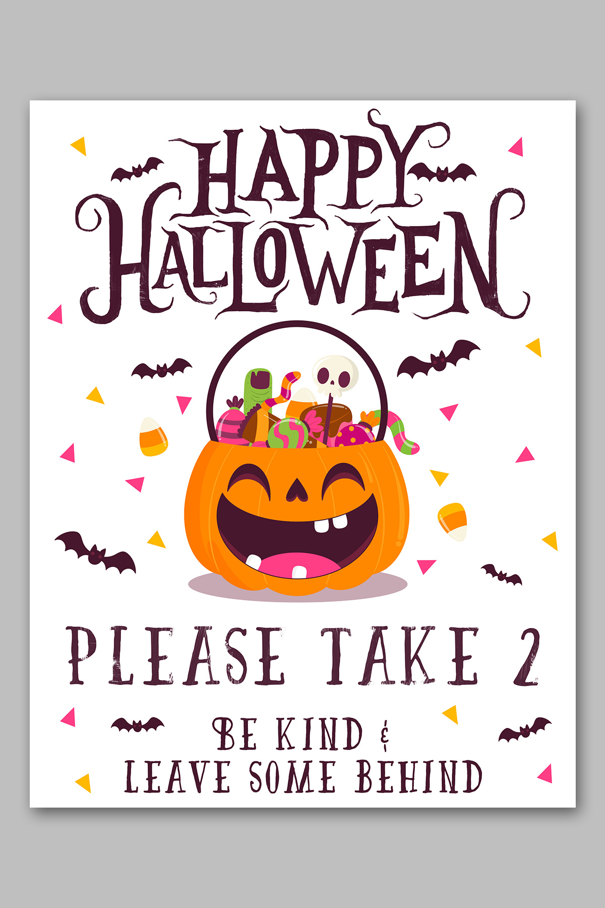 Free Halloween Candy Printable Sign Set: No Sign Up Needed with Halloween Candy Sign Printable Free