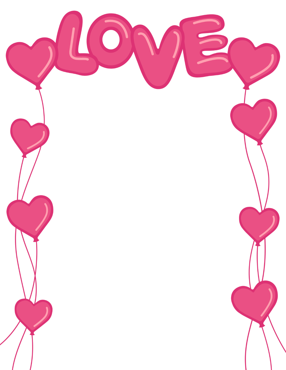 Free Heart Border Templates, Editable And Printable with regard to Free Printable Valentine Stationery Borders