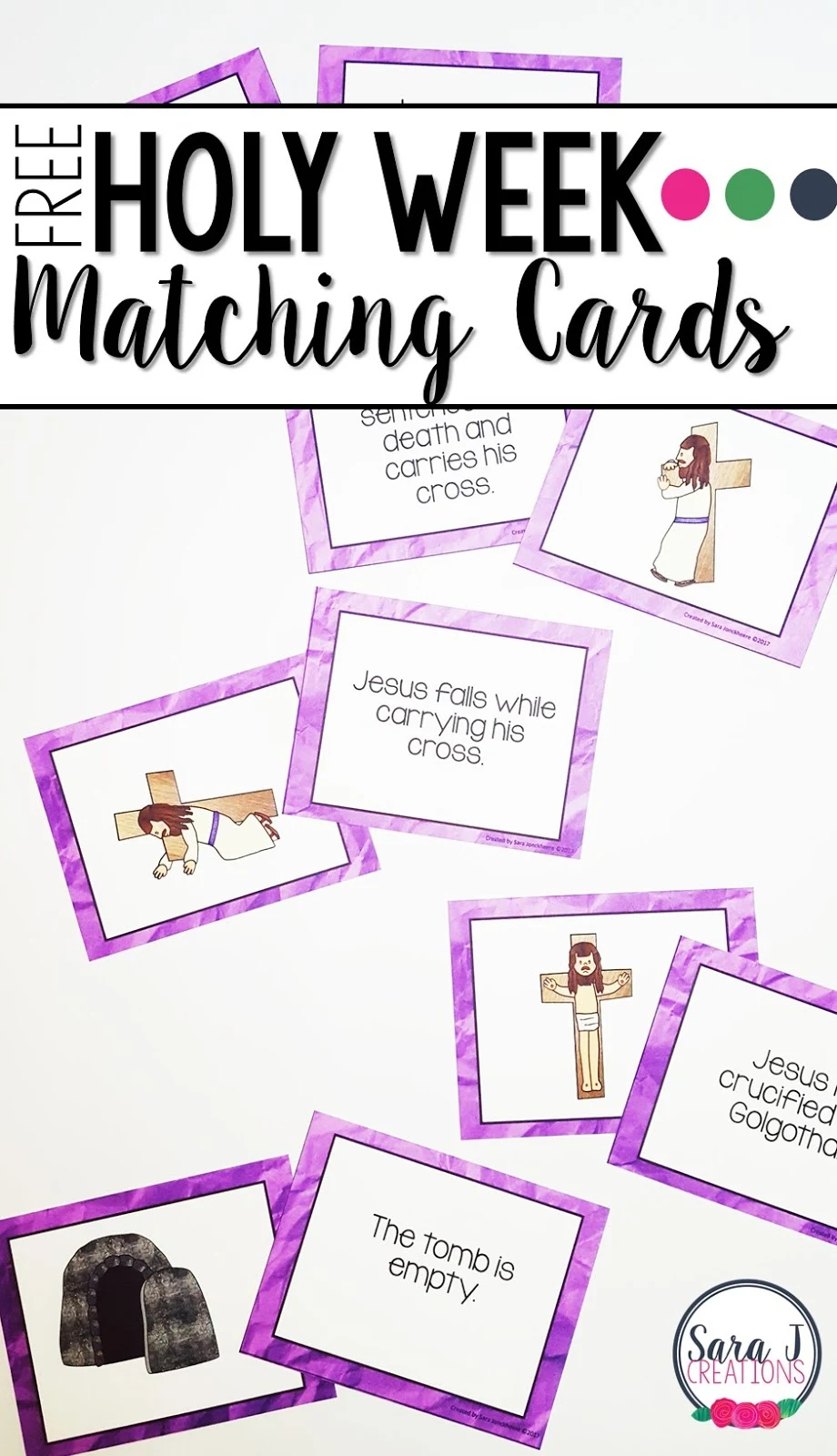 Free Holy Week Matching Card Game | Sara J Creations throughout Free Holy Week Printables
