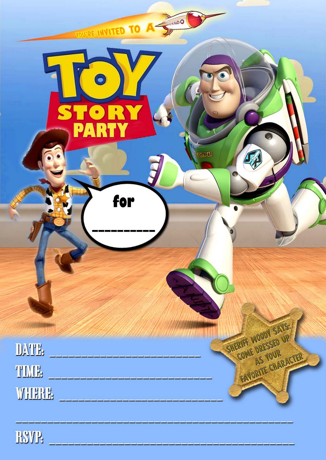 Free Kids Party Invitations: Toy Story Party Invitation regarding Toy Story Invitations Printable Free