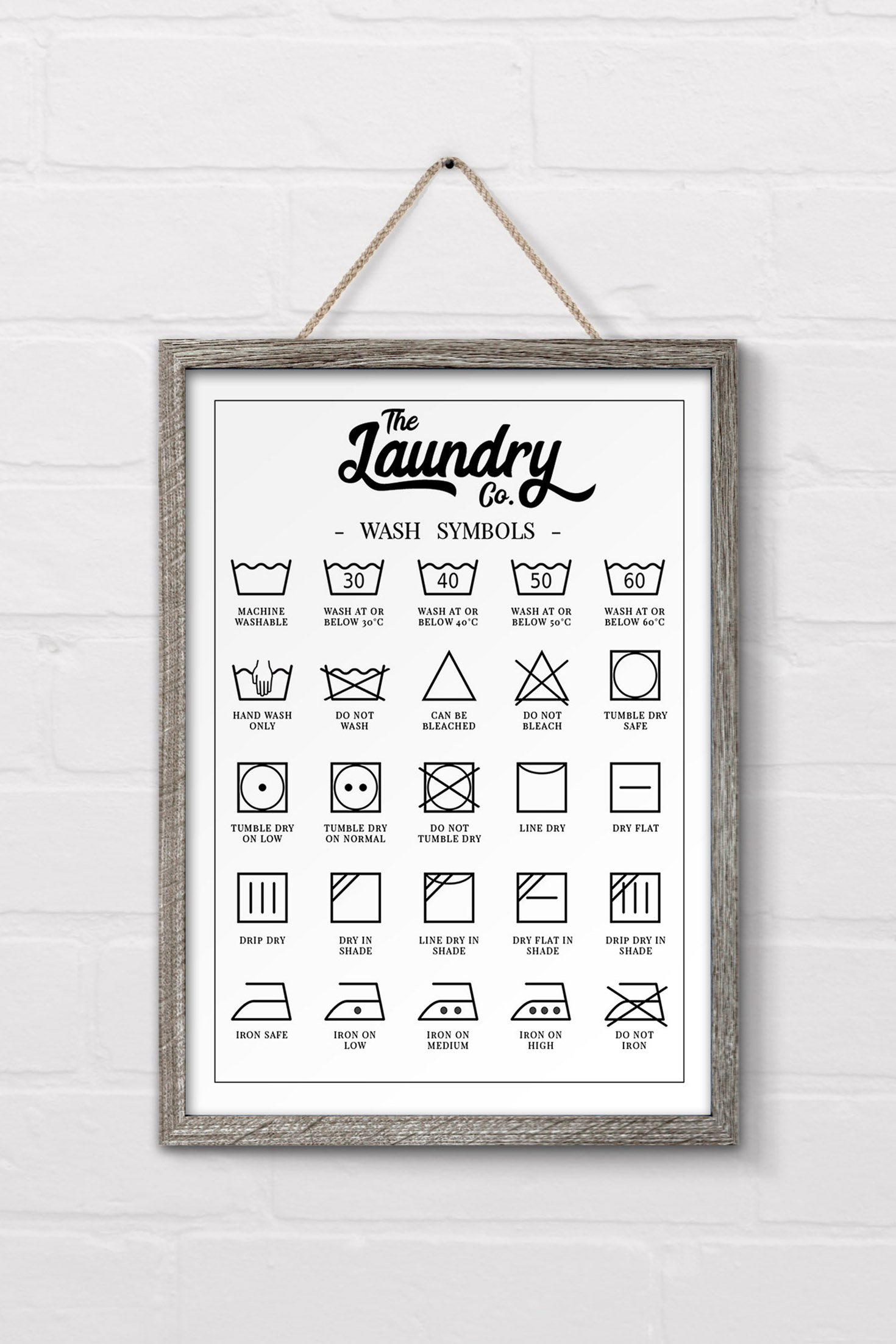 Free Laundry Symbols Wall Art Printable - 24/7 Moms regarding Free Laundry Printables Black and White