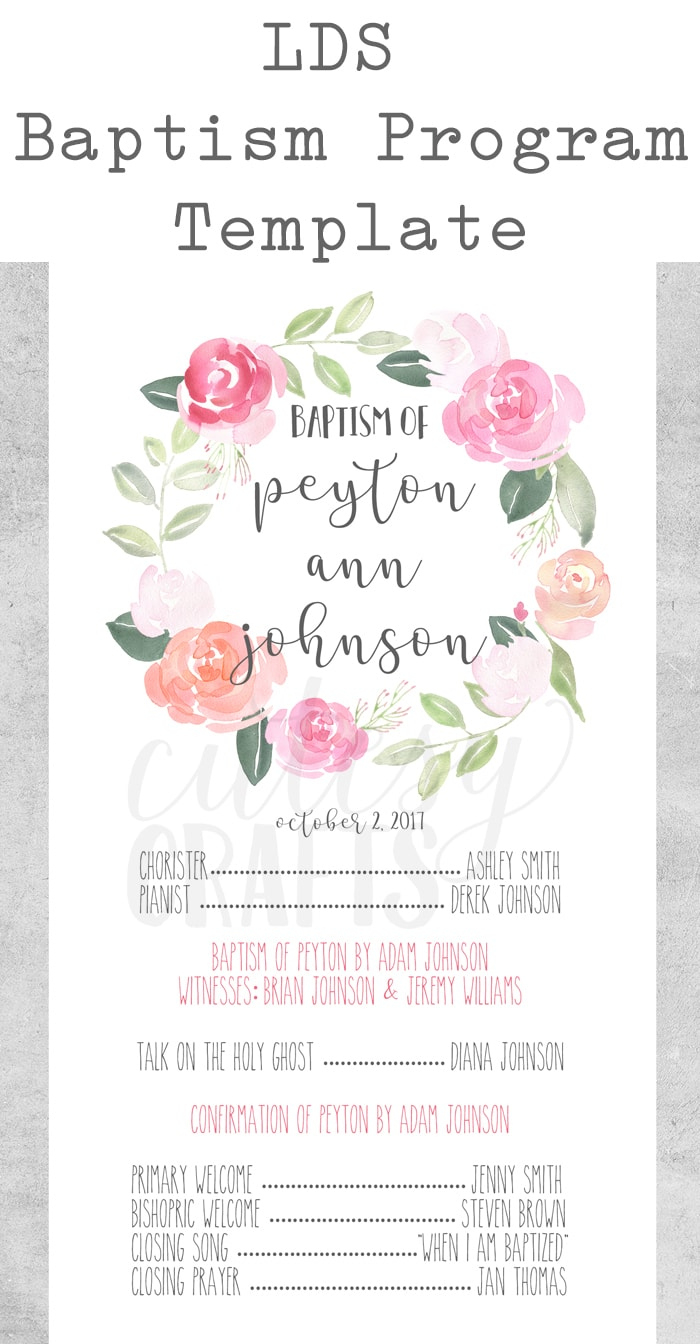 Free Lds Baptism Program Template - Cutesy Crafts in Free Lds Baptism Printables