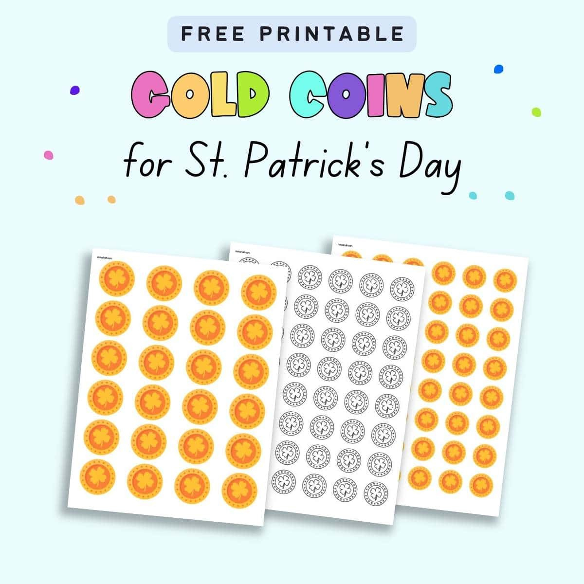Free Leprechaun Gold Coins Printables - The Artisan Life inside Free Printable Gold Coins