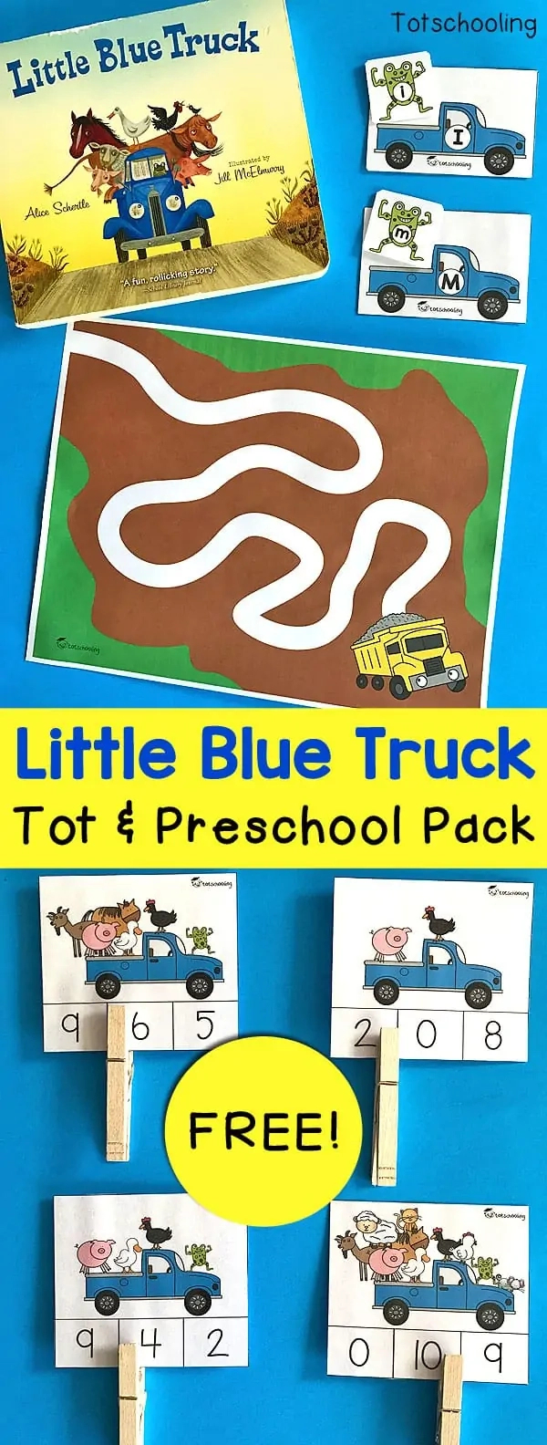 Free Little Blue Truck Printable Learning Pack in Little Blue Truck Free Printable