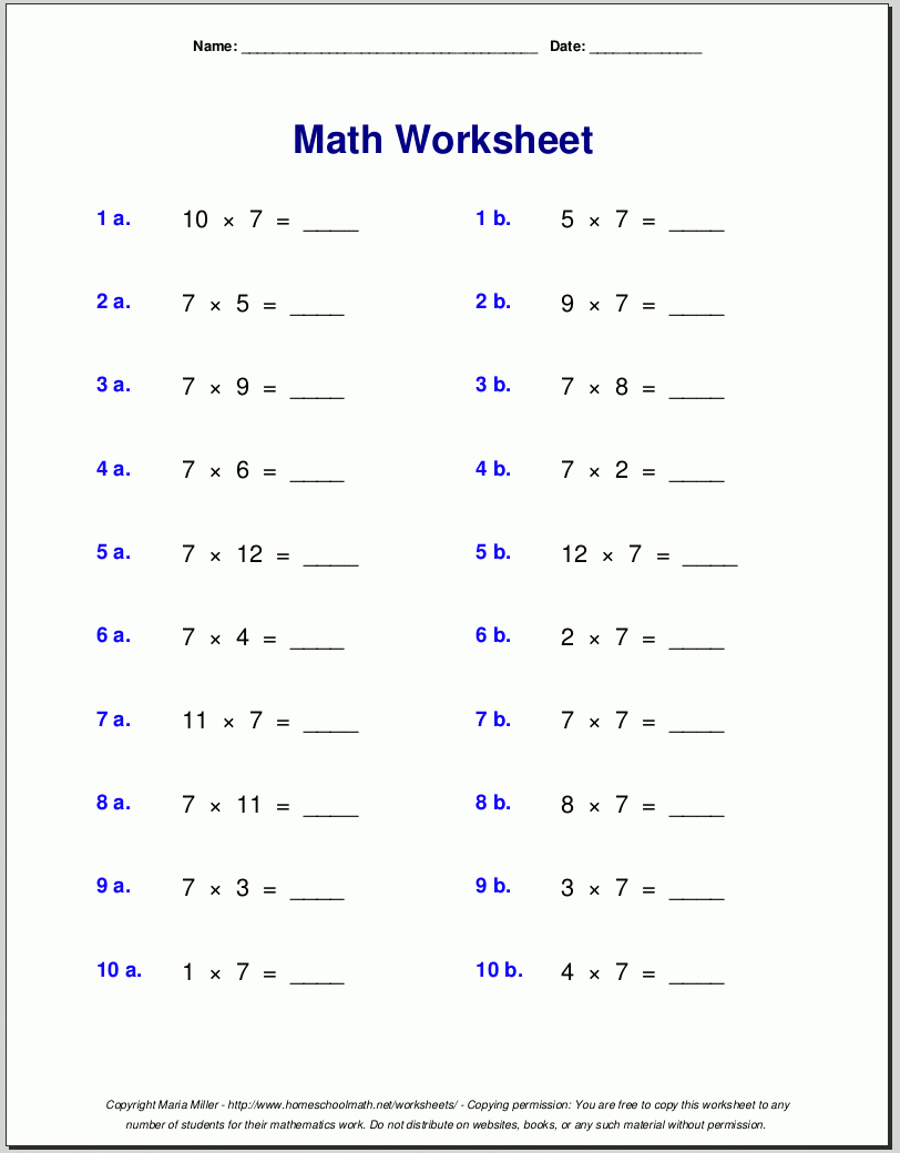 Free Math Worksheets regarding Free Worksheets Printables