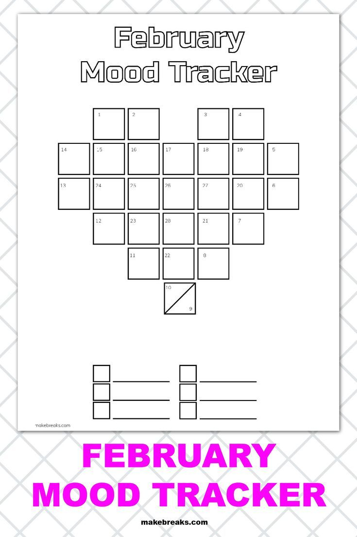 Free Mood Tracker For February with regard to February Mood Tracker Printable