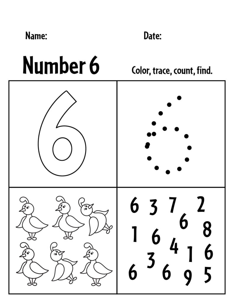 Free Number 6 Worksheets For Preschool ⋆ The Hollydog Blog within Number Six Worksheet Printable