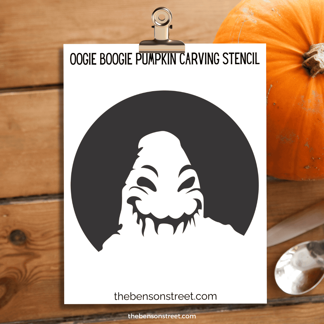 Free Oogie Boogie Pumpkin Stencil Printable For Carving - The inside Free Printable Oogie Boogie Pumpkin Stencil