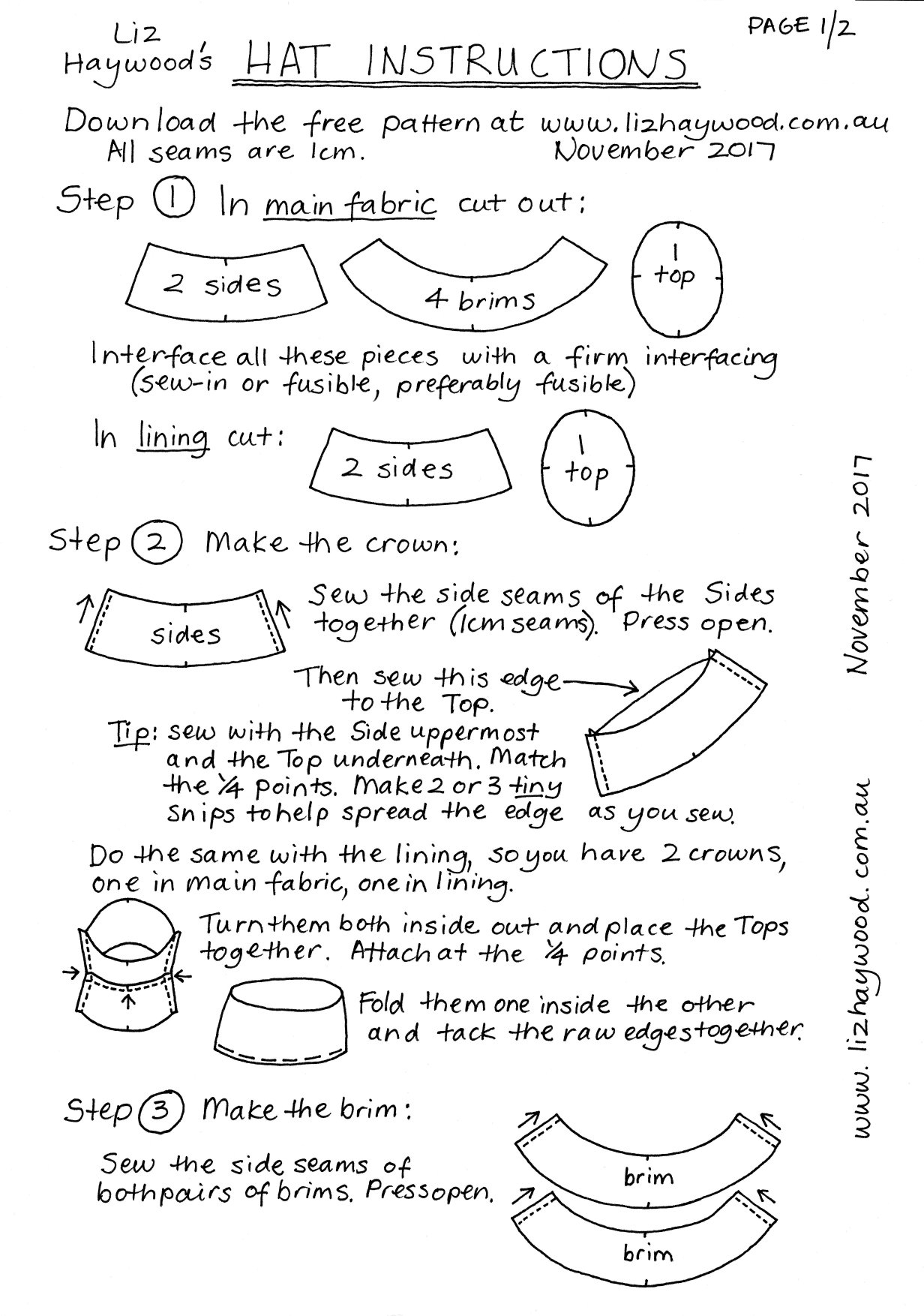 Free Pattern: Make A Hat - The Craft Of Clothes inside Free Printable Hat Sewing Patterns