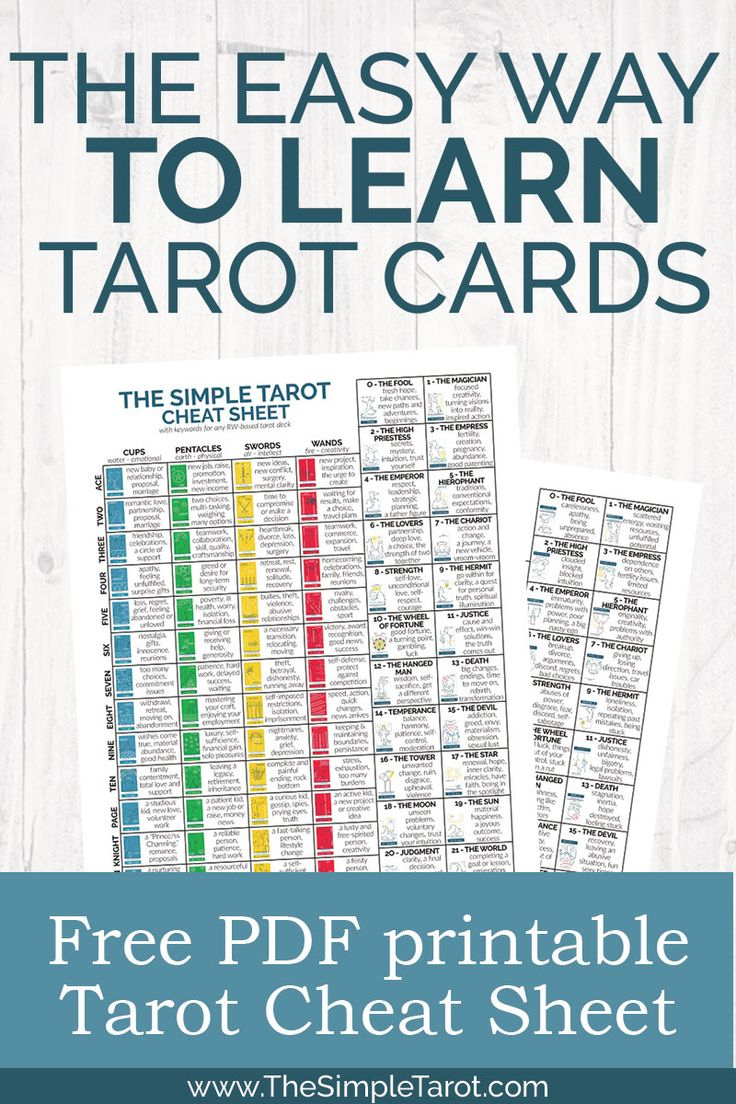 Free Pdf Tarot Cheat Sheet for Free Printable Tarot Cheat Sheet