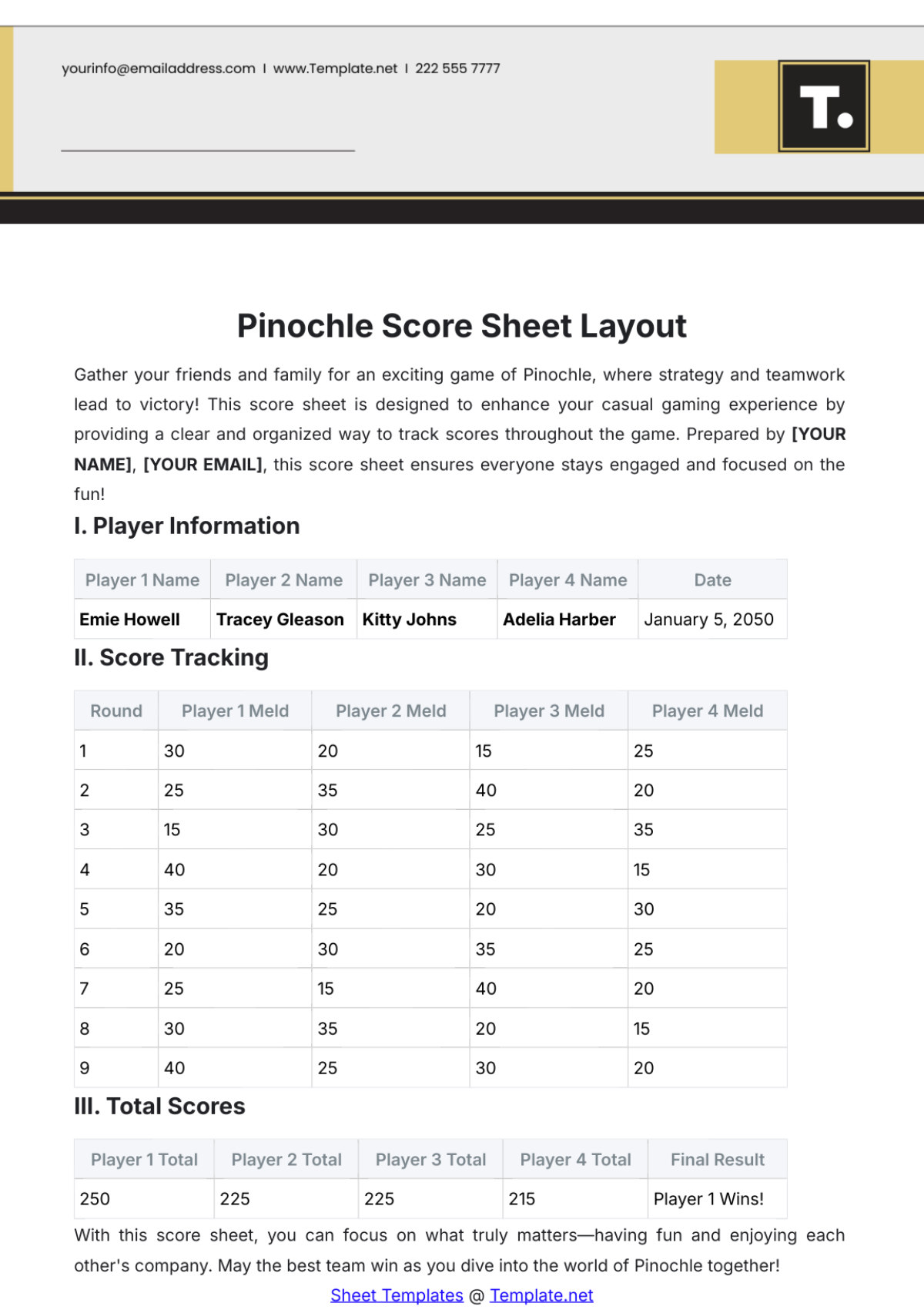 Free Pinochle Score Sheet Layout Template To Edit Online in Free Printable Pinochle Score Sheets