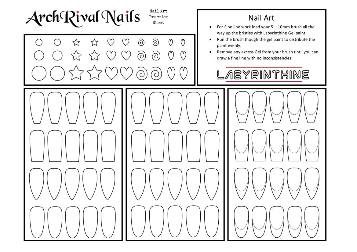 Free Practice Sheets - Arch Rival Nails with Free Printable Nail Art Practice Sheet