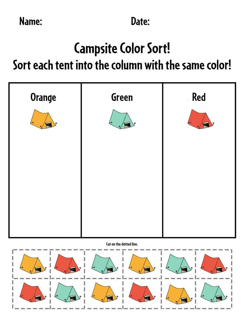 Free Preschool Camping Theme Worksheets! ⋆ The Hollydog Blog for Free Printable Camping Worksheets For Preschoolers