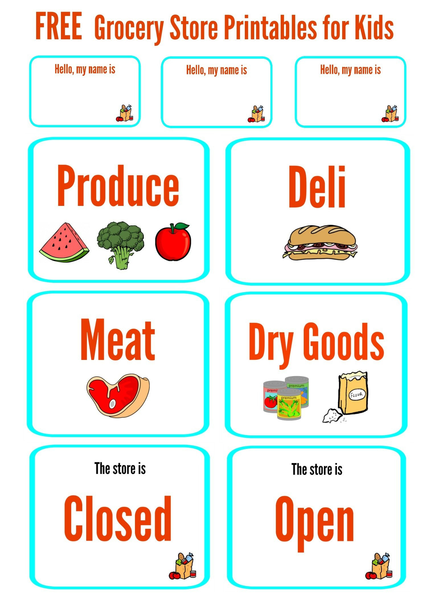 Free Pretend Play Grocery Store Printables For Kids - Make Life Lovely with regard to Free Printable Preschool Grocery Store Printables