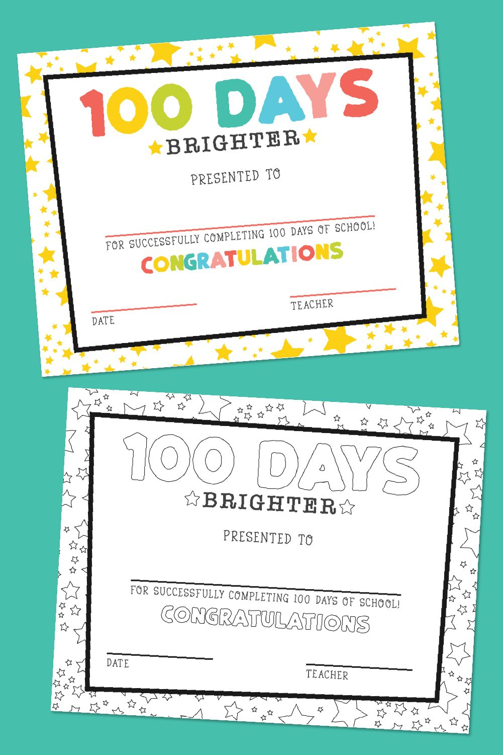 Free Printable 100 Days Of School Certificate - Hey, Let&amp;#039;S Make Stuff for 100 Days Smarter Certificate Free Printable