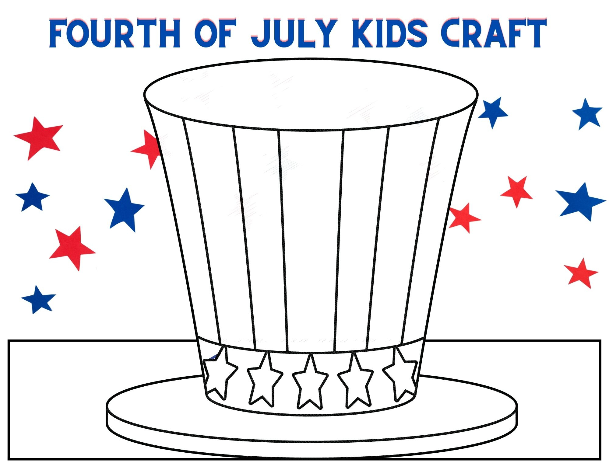 Free Printable 4Th July Hat Craft For Kids - In The Playroom intended for 4Th Of July Hat Printable