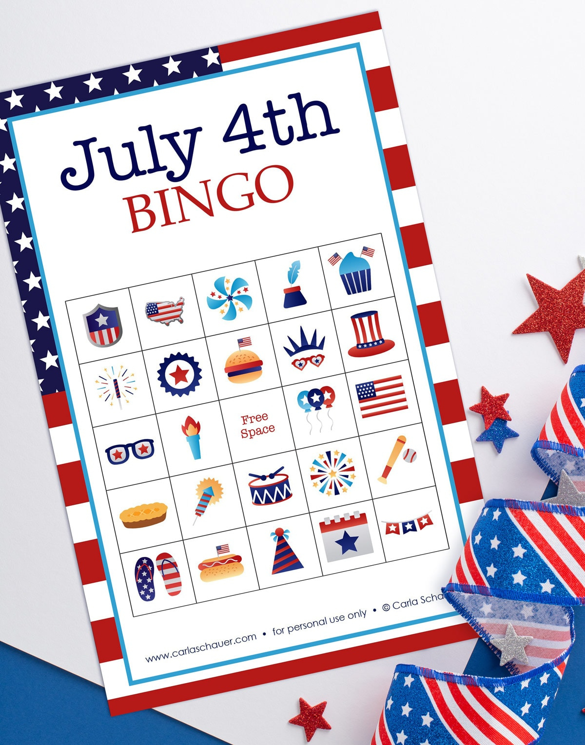 Free Printable 4Th Of July Bingo Cards - Carla Schauer Designs with regard to Fourth Of July Bingo Cards