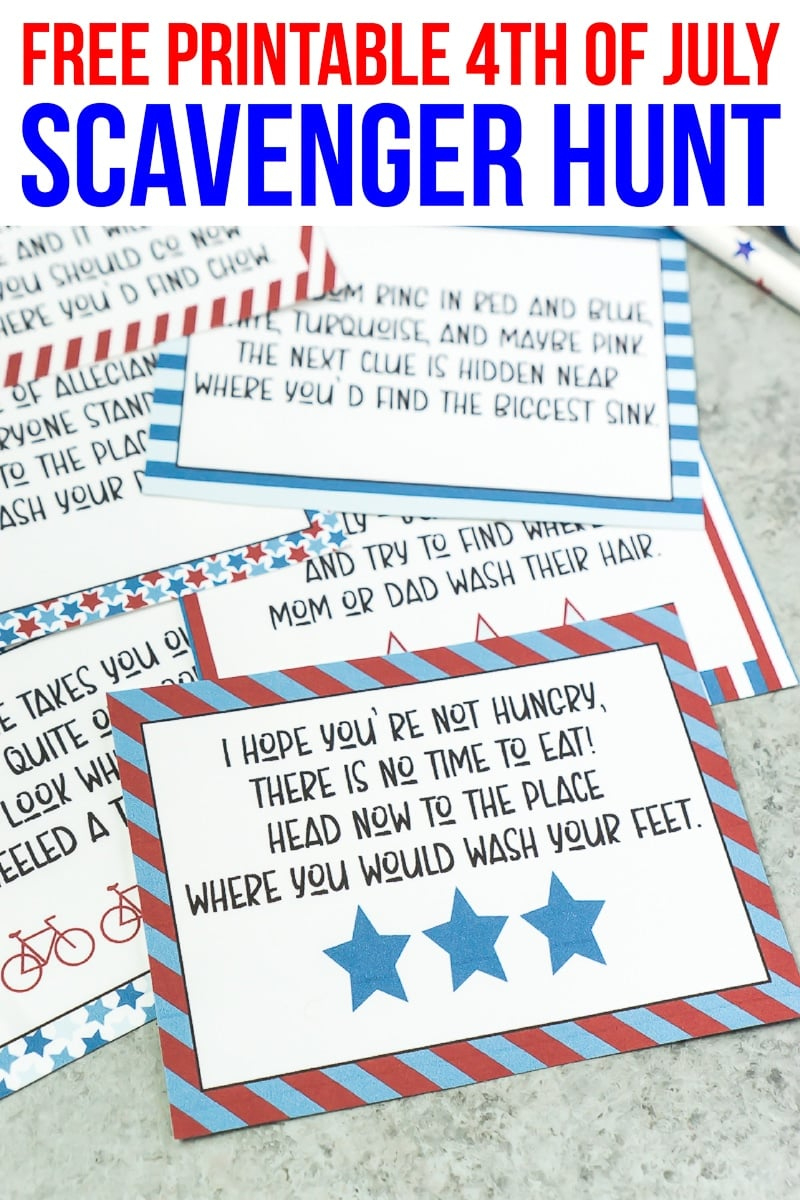 Free Printable 4Th Of July Scavenger Hunt For Kids - Play Party Plan with regard to 4th of July Scavenger Hunt Printable