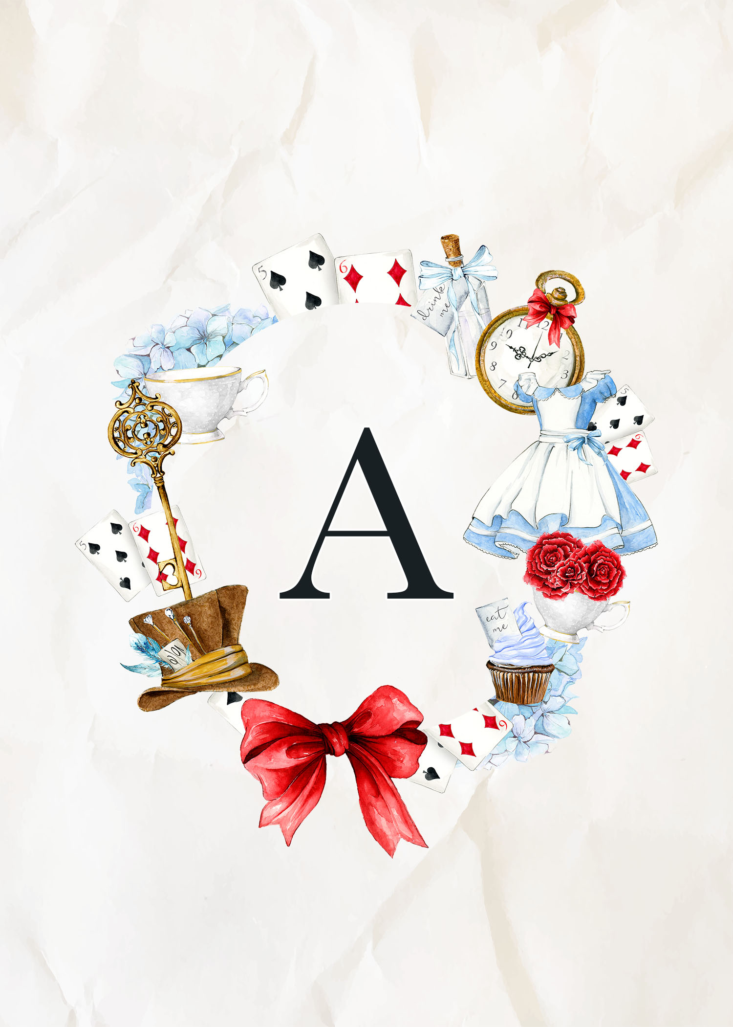 Free Printable Alice In Wonderland Monograms | The Cottage Market inside Printable Free Printable Alice in Wonderland Signs