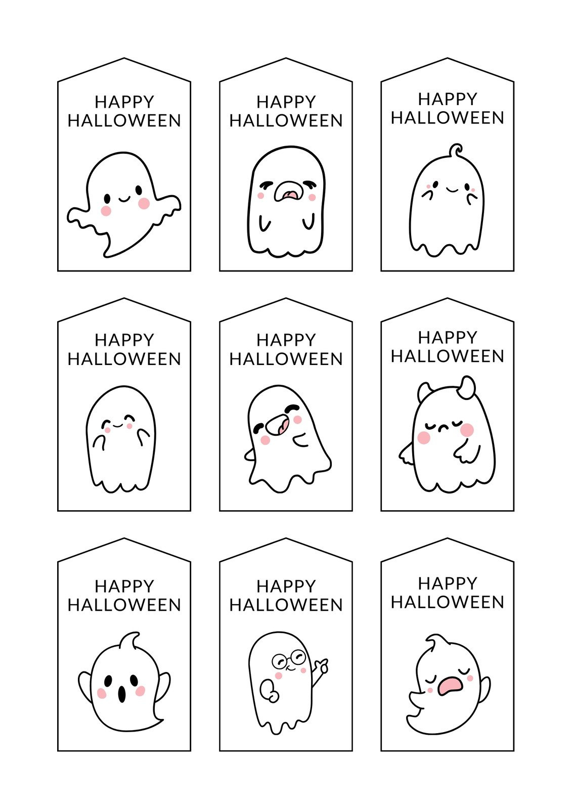 Free Printable And Customizable Halloween Tag Templates | Canva with Happy Halloween Tags Printable