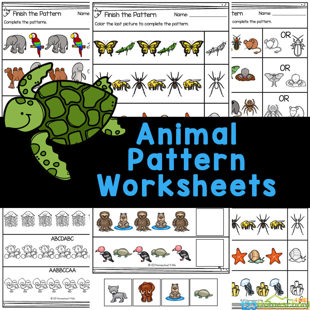 Free Printable Animal Pattern Worksheets For Kindergarten pertaining to Printable Animal Patterns Worksheet