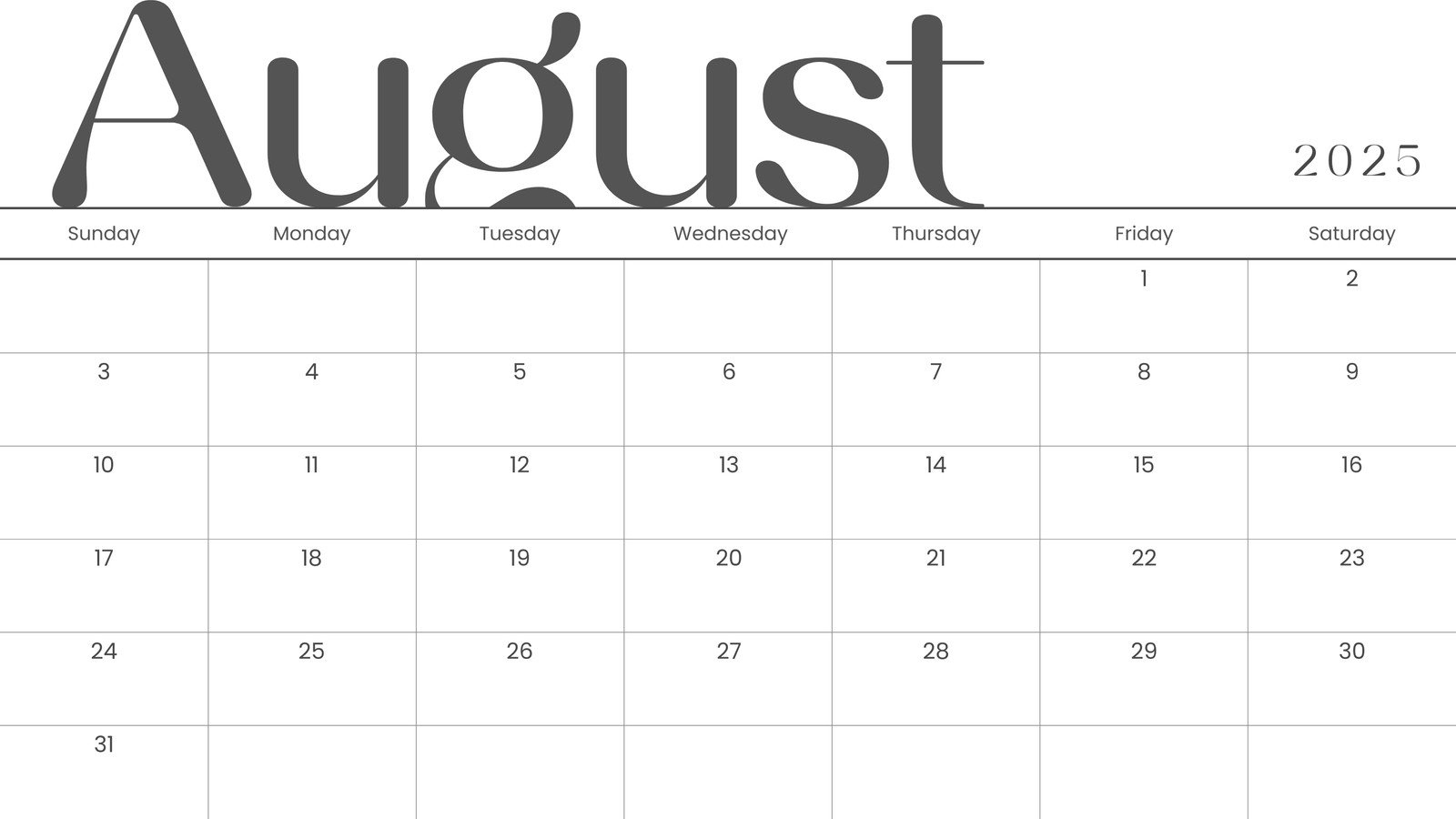 Free Printable August 2025 Calendar Templates | Canva pertaining to Free Printable August 2025