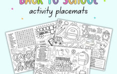 Free Printable Back To School Activity Placemats – The Artisan Life with regard to Free Printable Activity Placemats