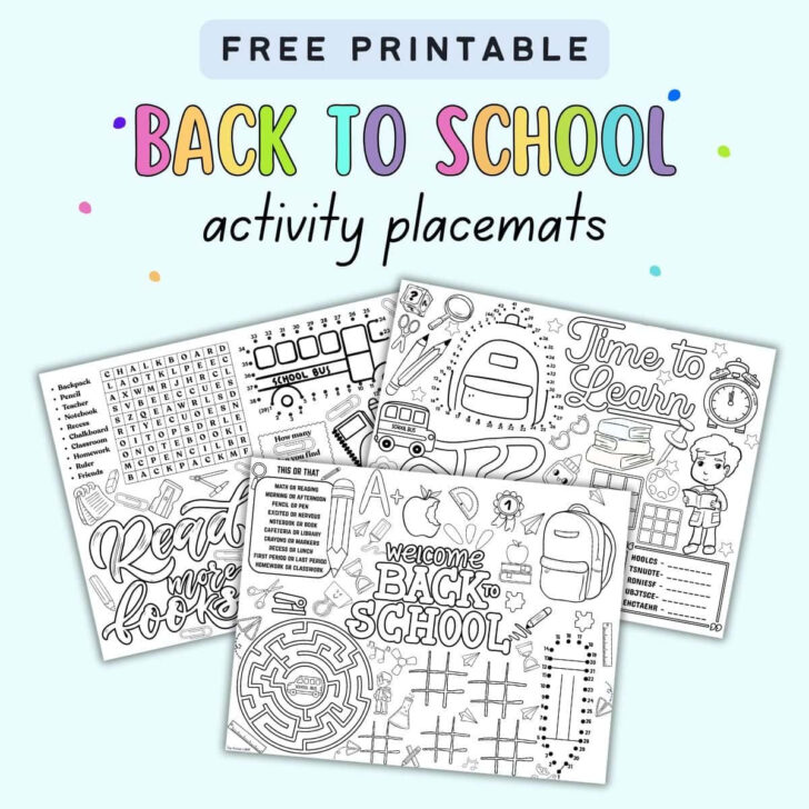 Free Printable Activity Placemats
