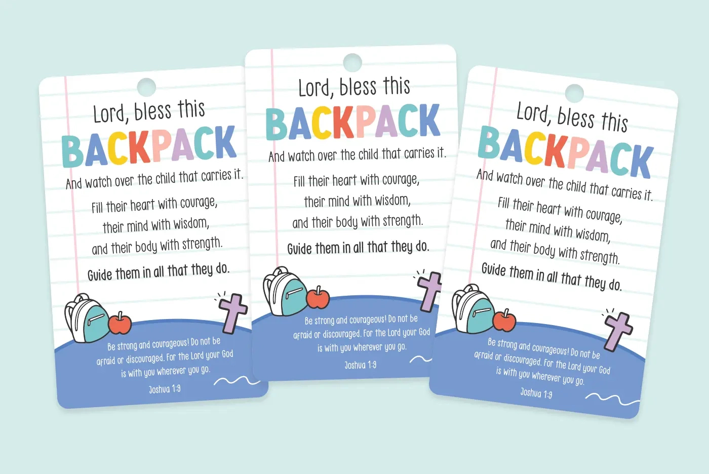 Free Printable Backpack Blessing Tags - Favorite Printables intended for Free Printable Backpack Blessing Tags