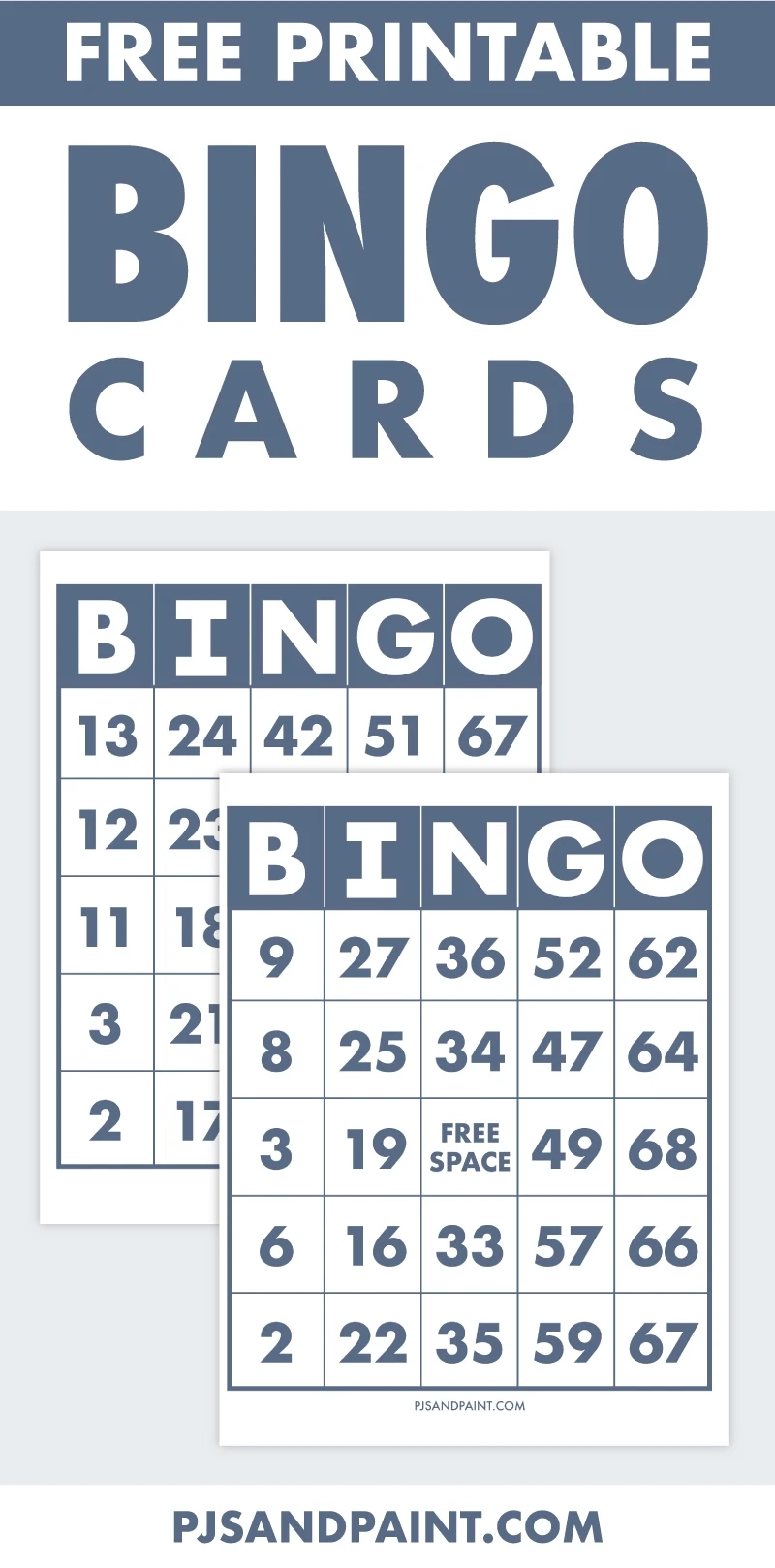 Free Printable Bingo Cards - Pjs And Paint in Free Bingo Card to Print