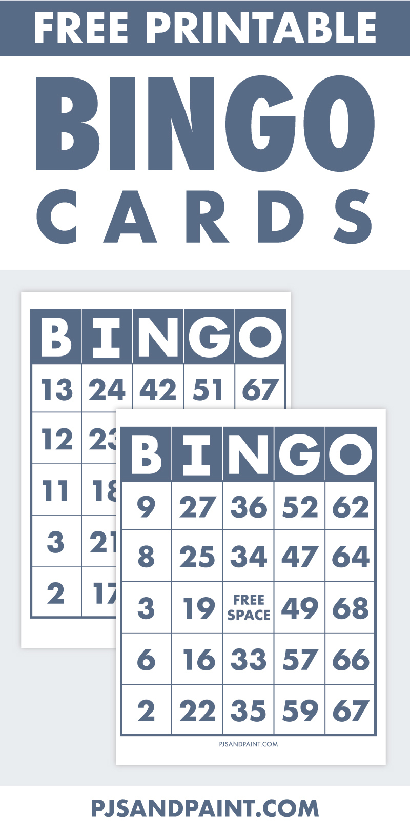 Free Printable Bingo Cards - Pjs And Paint throughout Bingo Cards to Printable Free