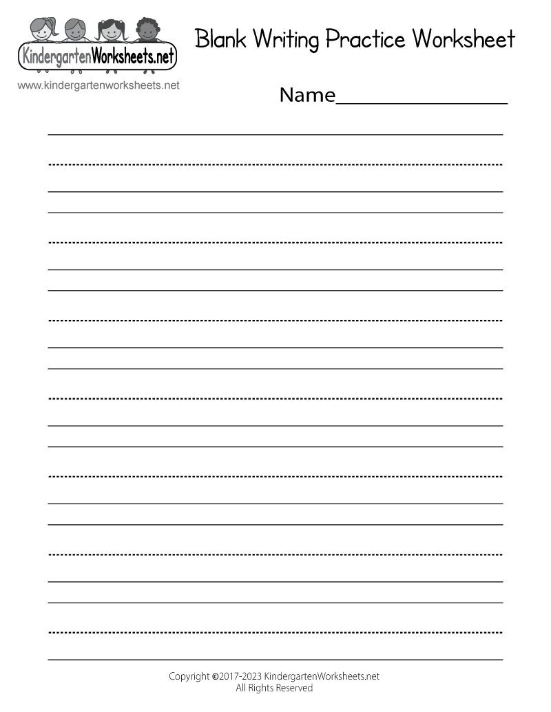 Free Printable Blank Writing Practice Worksheet for Writing Worksheets Printable Free