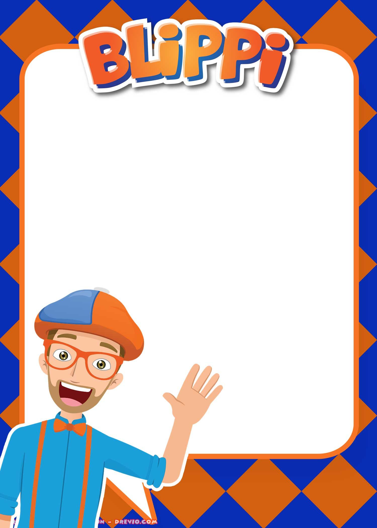 Free Printable Blippi Invitation Templates for Free Printable Blippi Birthday Invitations