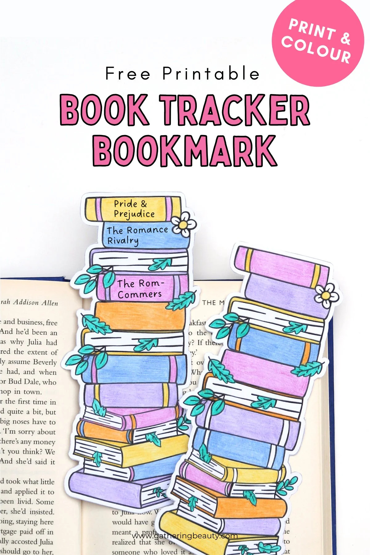 Free Printable Book Tracker Bookmark — Gathering Beauty throughout Book Tracker Bookmark Printable Free