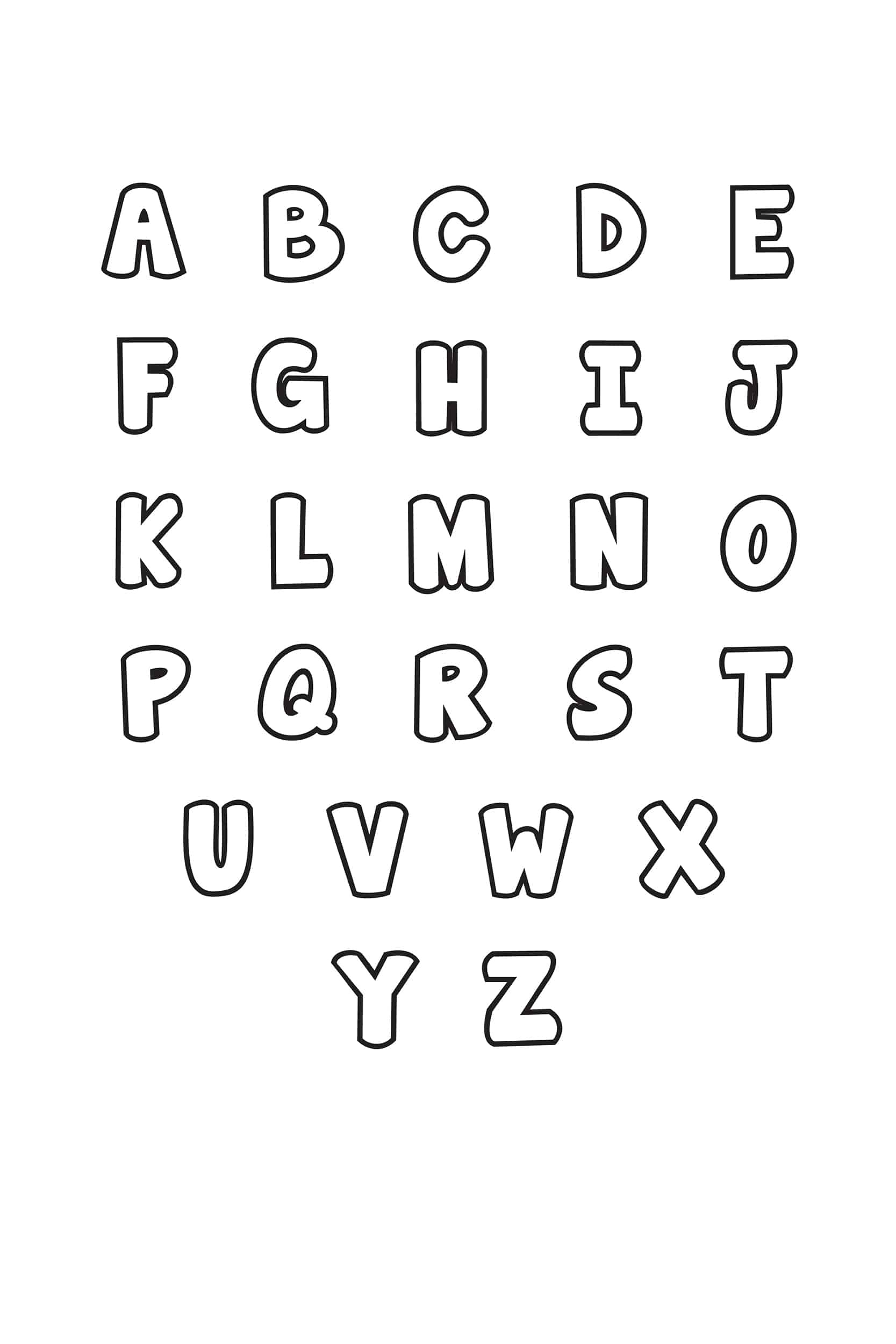 Free Printable Bubble Letter Alphabet Stencils with regard to Free Font Stencils Printable