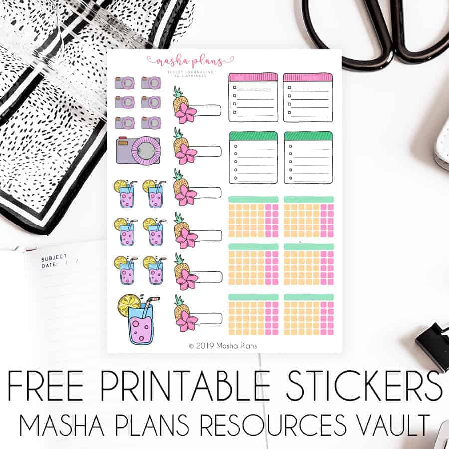 Free Printable Bullet Journal Stickers | Masha Plans within Bullet Journal Printable Stickers