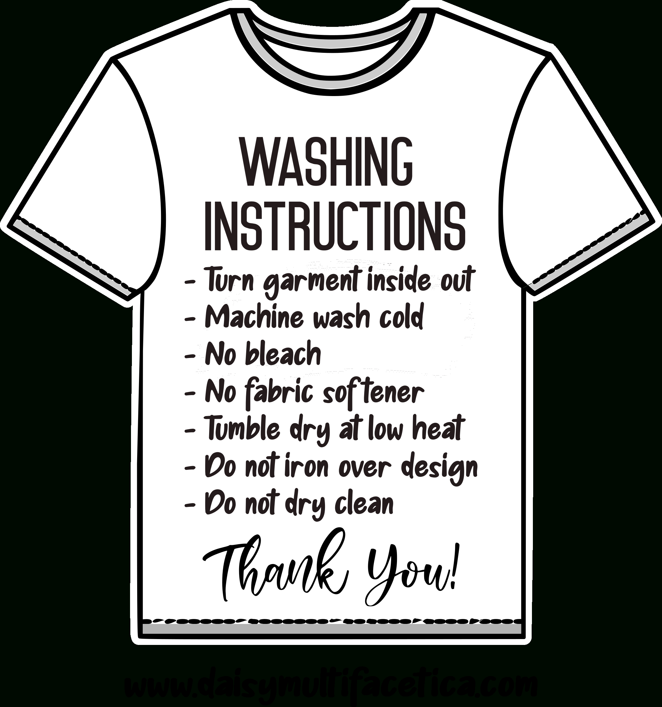 Free Printable Care Cards For Htv &amp;amp; Iron On Garments {{Print &amp;amp; Cut for Printable Care Instructions For Htv Shirts Free